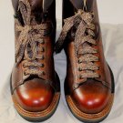SANTONI SHOES $895 COGNAC GRAINED CALF LUG SOLE PAD ANKLE HIKING BOOT 11 44e NEW