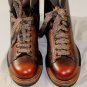 SANTONI SHOES $895 COGNAC GRAINED CALF LUG SOLE PAD ANKLE HIKING BOOT 11 44e NEW