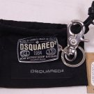 DSQUARED2 KEYCHAIN $225 BLACK/NICKLE LOGO PLATE WORLD CRUISIN' KEYCHAIN NEW