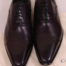 CANALI SHOES $745 DARK BORDEAUX PATINA CALFSKIN CAPTOE OXFORDS 10 43e NEW