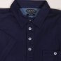 TOM FORD POLO $595 NAVY/BLUE ACCENTED 4-BTN COTTON COUTURE POLO SM 48e NEW