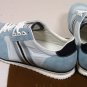 GUCCI SHOES $495 SKY BLUE SIDE WEB STRIPE LOGO EMBOSSED TRAINER 11.5 44.5e NEW