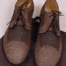 CESARE PACIOTTI SHOES $650 BROWN SUEDE CUT-OUT STUDDED OXFORDS 9.5 42.5e NEW