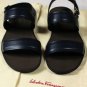 SALVATORE FERRAGAMO SHOES $380 BLUE DUAL STRAP LOGO GANCINI SANDAL 6EE 39 NEW