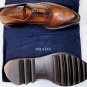 PRADA SHOES $1190 BROWN WINGTIP ZIP VAMP RUNWAY SAWTOOTH SOLE OXFORD 10 43 NEW