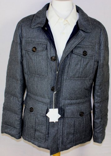 BRUNELLO CUCINELLI COAT $5095 GRAY QUILTED GOOSE DOWN PARKA JACKET XL 44 54 NEW