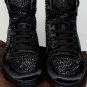 GUCCI SHOES $1200 BLACK/BLACK CRYSTAL STUD ENCRUSTED HI-TOP TRAINER 11 44 NEW