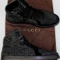 GUCCI SHOES $1200 BLACK/BLACK CRYSTAL STUD ENCRUSTED HI-TOP TRAINER 11 44 NEW