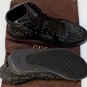 GUCCI SHOES $1200 BLACK/BLACK CRYSTAL STUD ENCRUSTED HI-TOP TRAINER 11 44 NEW