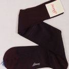 BRIONI SOCKS $75 MAROON/NAVY STRIPED 100%COTTON OVER THE CALF SOCKS ONESIZE NEW