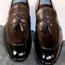 TOM FORD SHOES $1490 DARK BROWN TASSEL VAMP HANDMADE ADNEY LOAFER 8.5 41.5e NEW