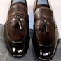 TOM FORD SHOES $1490 DARK BROWN TASSEL VAMP HANDMADE ADNEY LOAFER 8.5 41.5e NEW