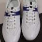 BRUNO MAGLI SHOES $445 WHITE/BLUE LOGO ORNAMENT HANDMADE DONNY TRAINER 10 43 NEW
