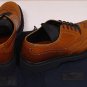 PRADA SHOES $630 COGNAC BROWN WINGTIP TOE ORNAMENTED CHUNKY SOLE DERBY 8 41e NEW