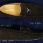 PRADA SHOES $595 DARK BROWN LOGO ORNAMENTED VAMP SUEDE DRIVER 10 43e NEW