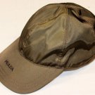 PRADA HAT $295 COPPER BROWN PRADA LOGO EMBROIDERED VISOR TECHNO BALL CAP SM NEW