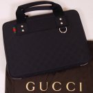 GUCCI COMPUTER BAG $1950 BLACK TECHNO GUCCISSIMA LOGO LEATHER COMPUTER CASE NEW