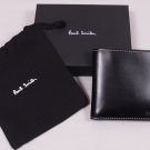 PAUL SMITH WALLET $345 BLACK LOGO CONTRAST STITCH COLOR STRIPE BILLFOLD NEW