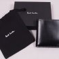 PAUL SMITH WALLET $345 BLACK LOGO CONTRAST STITCH COLOR STRIPE BILLFOLD NEW