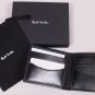 PAUL SMITH WALLET $345 BLACK LOGO CONTRAST STITCH COLOR STRIPE BILLFOLD NEW