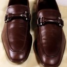 SALVATORE FERRAGAMO SHOES $560 BROWN LOGO GANCINI ORNAMENT LOAFER 8.5E 41.5 NEW