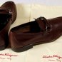 SALVATORE FERRAGAMO SHOES $560 BROWN LOGO GANCINI ORNAMENT LOAFER 8.5E 41.5 NEW
