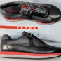 PRADA SPORT SHOES $620 GRAY/MESH/RED LOGO STRIPE NEVADA BIKE TRAINER 10 43e NEW