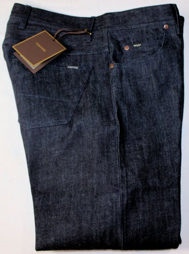 TOM FORD JEANS $995 DARK WASH SCRATCH FADE BOOTCUT DENIM TF001 36 52e NEW