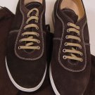CHURCH'S SHOES $445 DK BROWN SUEDE LOGO LACE UP LOW PROFILE TRAINERS 12 45e NEW