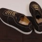 CHURCH'S SHOES $445 DK BROWN SUEDE LOGO LACE UP LOW PROFILE TRAINERS 12 45e NEW