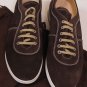 CHURCH'S SHOES $445 DK BROWN SUEDE LOGO LACE UP LOW PROFILE TRAINERS 12 45e NEW