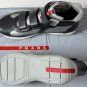 PRADA SPORT SHOES $490 SLATE GRAY/MESH LOGO STRIPED HI-TOP TRAINER 8.5 41.5e NEW