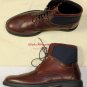 SALVATORE FERRAGAMO SHOES $660 DARK BROWN WINGTIP LOGO EMBOSSED BOOT 9 42e NEW