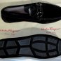 SALVATORE FERRAGAMO SHOES $595 BLACK LOGO GANCIO ORNAMENTED DRIVER 8 EEE 41e NEW