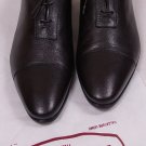 LIDFORT SHOES $850 DARK BROWN GRAINED LEATHER CAPTOE HANDMADE OXFORDS 11 44e NEW