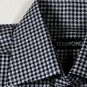 TOM FORD SHIRT $695 SILVER/BLACK HOUNDSTOOTH CHECK FITTED SHIRT 16/33 41e NEW