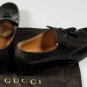 GUCCI SHOES $695 DARK BROWN LOGO EMBOSSED HEEL TASSEL VAMP LOAFER 10 43e NEW