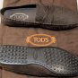 TOD'S SHOES $545 DK BROWN LOGO PENNY VAMP CALF PEBBLE SOLE LOAFER 10.5 43.5e NEW
