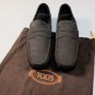 TOD'S SHOES $545 DK BROWN LOGO PENNY VAMP CALF PEBBLE SOLE LOAFER 10.5 43.5e NEW