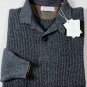 BRUNELLO CUCINELLI SWEATER DARK GRAY RIBBED 100%CASHMERE 2BTN JUMPER XXL 56 NEW