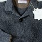 BRUNELLO CUCINELLI SWEATER DARK GRAY RIBBED 100%CASHMERE 2BTN JUMPER XXL 56 NEW