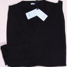 MALO SWEATER $850 BLACK CASH-LIGHT 100%CASHMERE V-NECK JUMPER XXL 56e NEW