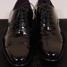 SUTOR MANTELLASSI SHOES $945 BLACK PATENT LEATHER HANDMADE OXFORDS 9D 42 NEW