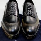 PRADA SHOES $1090 BLACK CALFSKIN CAMO RUBBER DIPPED LUG SOLE DERBY 9 42 NEW