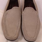 CANALI SHOES $525 KHAKI PERFORATED ORNAMENTED CONTRAST STITCH DRIVER 9 42e NEW