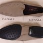 CANALI SHOES $525 KHAKI PERFORATED ORNAMENTED CONTRAST STITCH DRIVER 9 42e NEW