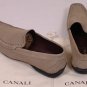 CANALI SHOES $525 KHAKI PERFORATED ORNAMENTED CONTRAST STITCH DRIVER 9 42e NEW