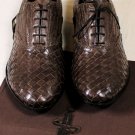 CESARE PACIOTTI SHOES $795 DARK BROWN TRIPLE INTRECCIATO OXFORDS 10 43e NEW