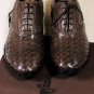 CESARE PACIOTTI SHOES $795 DARK BROWN TRIPLE INTRECCIATO OXFORDS 10 43e NEW