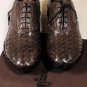 CESARE PACIOTTI SHOES $795 DARK BROWN TRIPLE INTRECCIATO OXFORDS 10 43e NEW